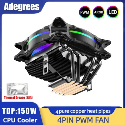 4 히트파이프 CPU 쿨러 120MM PWM 4PIN ARGB CPU 팬 LGA Intel 1366 1155 1150 1151 1200 1700 2011 X79 X99 AMD AM3 AM4