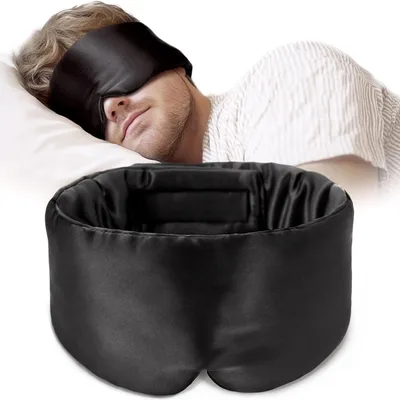 100% 멀 베리 실크 슬리핑 마스크 아이 패치 블로킹 라이트 소프트 패딩 여행 수면 보조 Slaapmasker