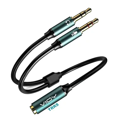 컴퓨터 잭용 헤드폰 분배기 3.5mm 여성 TRRS-2 남성 TRS 오디오 어댑터 케이블 게임용 헤드셋 PC 전화 노트북 등