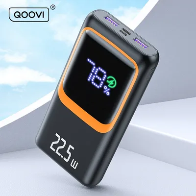 QOOVI 20000mAh 보조베터리 외부 대용량 배터리 용량 PD 22.5W 삼성 iPhone Xiaomi 용 고속 충전 휴대용 충전기