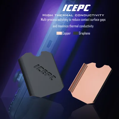 iCEPC 2230 스트림 데크용 히트싱크 NVME SSD 그래핀 코팅 구리 방열판 교체 수리 키트 포함 열전도 실리콘