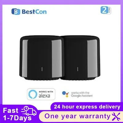 BroadLink BestCon RM4C 미니 WiFi Google 홈 및 Alexa 스마트 홈 허브를 갖춘 에어컨용 스마트 범용 원격 음성 제어