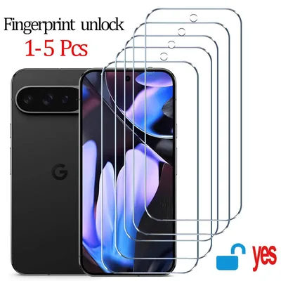 지문 잠금 해제 유리, 픽셀 9 프로 10 8A 9A 10A 7 6A 7A 8 프로 화면 보호대, 픽셀 9 프로 XL, 구글 픽셀 9 용 강화 유리 Pixel 9 Pro Screen Protector Pixel 9 Pro XL Fingerprint Unlock Glass