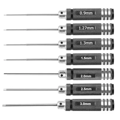 0.9/1.27/ 1.3/ 1.5/ 2.0/ 2.5/ 3.0mm RC 헬리콥터 비행기 자동차 드론 항공기 모델 대표 용 흰색 강철 육각 드라이버 도구 키트
