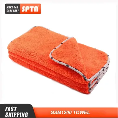 SPTA 1Pc 1200 GSM 세차 마이크로 화이버 타월 청소 천 매우 두꺼운 16 ''x 16'' 자동차 건조 홈 연마 자세히