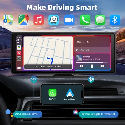 자동차 화면용 범용 휴대용 Carplay, Carplay Android Auto가 포함된 무선 Carplay 화면 무선 자동차 스테레오, 자동차 터치스크린