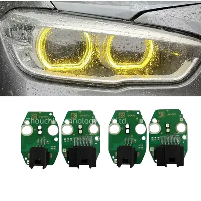 노란색 천사 눈 DRL 보드 2016 2017 2018 BMW 1 시리즈 F20 F21 LCI LED 헤드 라이트 주간 주행 등 63117428425