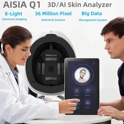 AISIA Q1 3D AI 얼굴 피부 분석기 문제 진단 8스펙트럼 전문 분석 뷰티 살롱 장비