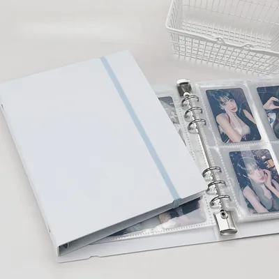 A5 흰색 파란색 DIY 바인더 포토 카드 수집 도서 일기 일정 플래너 DIY 커버 앨범 편지지