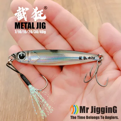 Mr JigginG 빠른 싱킹 금속 지그 루어 10/15/20/30/40g 바닷물 해안 캐스팅 낚시 농어 인공 미끼 태클
