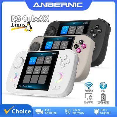 ANBERNIC RG Cubexx 레트로 핸드 헬드 게임 콘솔 3.95 "IPS 720*720 화면 Linux 64bit 지원 WiFi Bluetooth 스트리밍 비디오