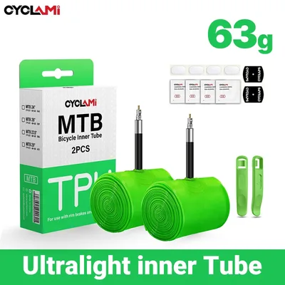 CYCLAMI 초경량 자전거 내부 튜브 26 27.5 29 인치 MTB 자전거 TPU 소재 타이어 45mm 프랑스어 밸브 슈퍼 라이트 항산화
