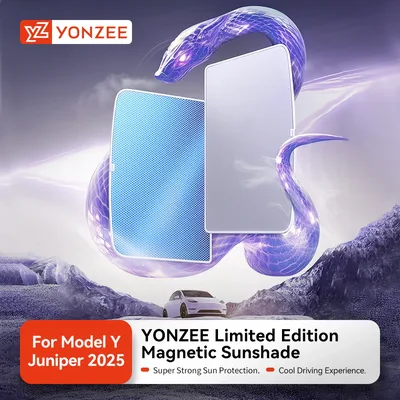 테슬라 2025-2026 모델 Y 주니퍼 스타십 블루 아이스 선쉐이드 허니콤 마그네틱 유리 스크린 전면 후방 선루프용 YZ