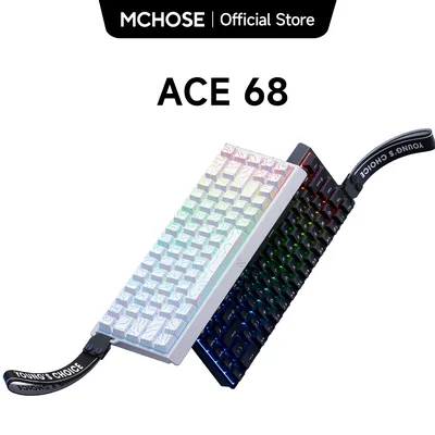 MCHOSE ACE 68 마그네틱 스위치 게이밍 키보드 홀 이펙트 래피드 트리거 프로그래밍 가능 RGB 8KHz DKS/MT/TGL/RS/SOCD