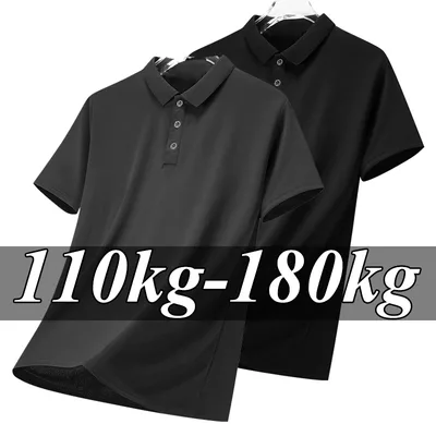 남성 플러스 사이즈 폴로 셔츠 대형 6XL 7XL 여름 짧은 소매 티셔츠 블랙 느슨한 의류 Ropa Para Hombre