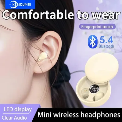 보이지 않는 수면 헤드폰 Bluetooth 5.4 이어폰 미니 이어 버드 TWS 무선 HIFI 스테레오 소음 감소 방수 헤드셋