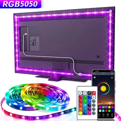 APP 제어와 TV에 대 한 USB 5V LED 조명 유연한 리본 테이프 RGB5050 30leds/m TV 백라이트 룸 침실 장식