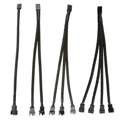 26cm 4핀 PWM 팬 케이블 1-1/2/3/4방향 컴퓨터 CPU 팬 분배기 PC 팬 연장 전원 케이블 팬 쿨링 Y 스플리터 1개