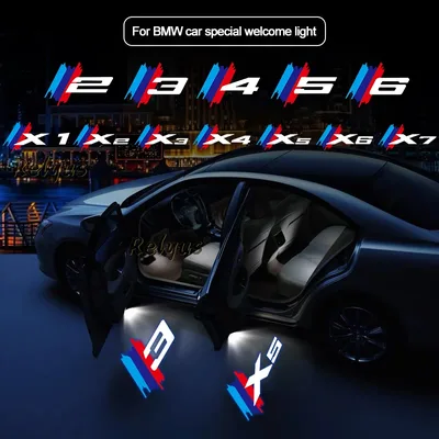 2Pcs LED 자동차 도어 프로젝터 자동차 환영 빛 BMW X1 X2 X3 X4 X5 X6 X7 E90 E91 E92 E93 E60 E61 F10 F30 F20 2 3 4 5 6 시리즈