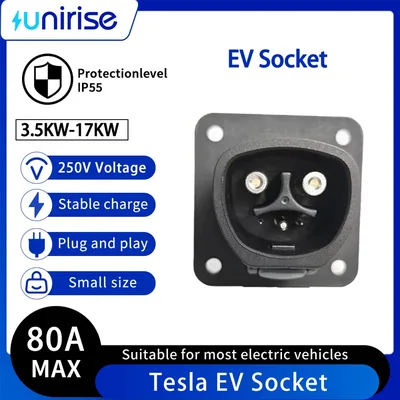테슬라 AC 소켓 16A 32A 50A 80A EV 충전기 커넥터 0.5M 케이블 (NACS 모델 3/X/Y/S 차량용)