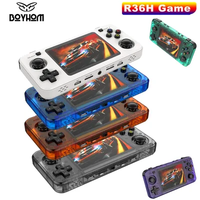 15000개 이상의 게임 준비 완료! 3.5인치 IPS 레트로 휴대용 게임기 RK3326, 3000mAh 장시간 플레이 오리지널 ARKOS 블루 R36H 64GB 128GB