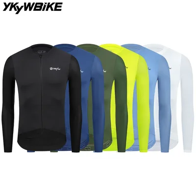 YKYWBIKE 사이클링 저지 긴팔 통기성 땀 방지 남성용 자전거 로드 바이크 셔츠 여름 의류