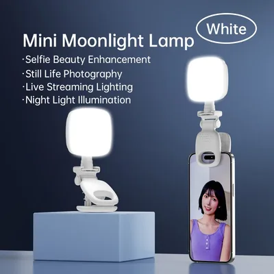 휴대용 LED 셀카 라이트 카메라 미니 보조광 충전식 휴대폰 야간 조명 USB 클램프 램프 노트북 태블릿 틱톡 비디오용