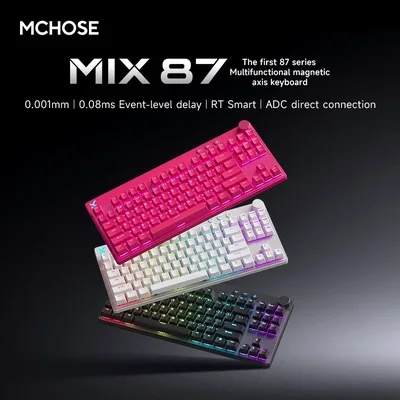 Mchose Mix87 마그네틱 스위치 키보드 유선 게임용 8K + 256K Esport 0.08ms 낮은 대기 시간 E-스포츠 맞춤형 게이머 액세서리
