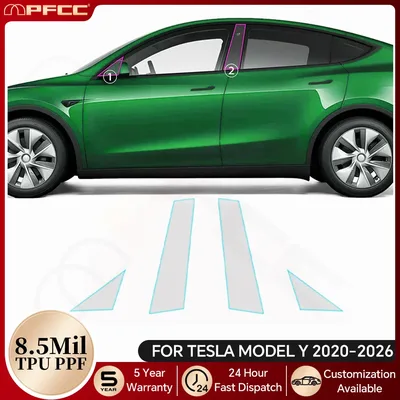 테슬라 모델 Y 2020-2026 모델 Y 주니퍼 2025 2026 A B필러 페인트 보호 필름 TPU PPF 클리어 브라 스크래치 방지 키트