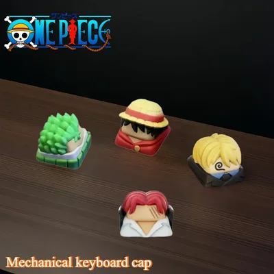 원피스 애니메이션 주변기기 Monkey·D·Luffy 3차원 만화 캐릭터 기계식 키보드 캡 Shanks Keycap Sanji Gift