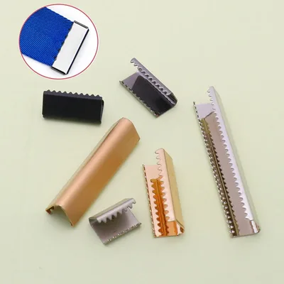 10/20Pcs 10-60mm 금속 테일 클립 버클 웨빙 스트랩 벨트 테일 잠금 지갑 가죽 코드 엔드 스토퍼 버클 DIY 액세서리