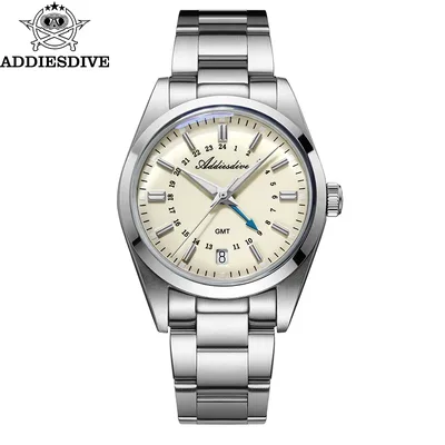 ADDIESDIVE 핫 브랜드 36mm 럭셔리 GMT 시계 남성용 선물 10Bar 방수 BGW9 슈퍼 루미 너스 316L 스테인레스 스틸 쿼츠 시계