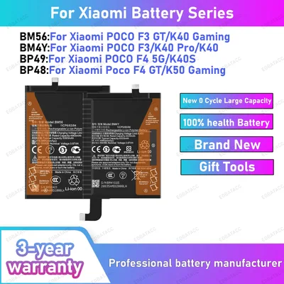 BM56 BM4Y BP48 BP49 2026년 100% 새 배터리 샤오미 K40 게이밍/K50 게이밍/K40/K40S/K40 프로 폰 배터리+ 무료 도구