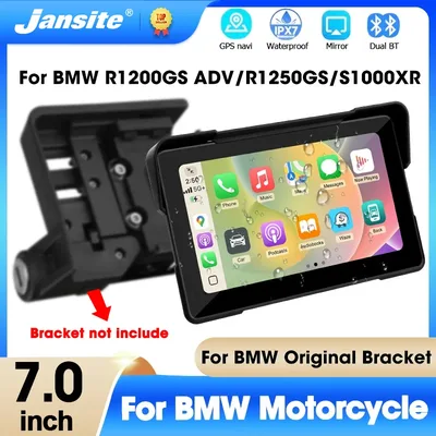 Jansite 7 인치 BMW 오토바이 Carplay GPS 네비게이션 무선 안드로이드 자동 듀얼 BT R1200GS ADV/R1250GS ADV/S1000XR