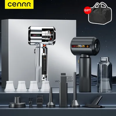 CENRR 신형 차량용 진공청소기 7500mAh 강력 휴대용 핸디형 차량 청소기 강력 흡입 가정용 선물 먼지 디스플레이 램프 에어건