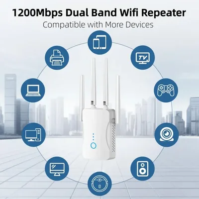 1200Mbps 듀얼 밴드 WiFi 리피터 무선 2.4G 5GHz 확장기 802.11ac 기가비트 증폭기 라우터 장거리 신호