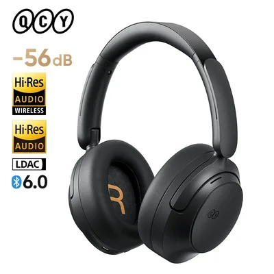 QCY H3S -56dB 어댑티브 ANC 오버이어 헤드폰 하이 레졸루션 LDAC 공간 음향 무선 이어폰 블루투스 6.0 듀얼 드라이버 102H 헤드셋