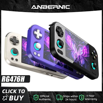 ANBERNIC RG 476H 휴대용 게임 콘솔 4.7인치 LTPS 인셀 스크린 3D 홀 조이스틱 안드로이드 13 시스템 AI 어시스턴트 FOTA 지원