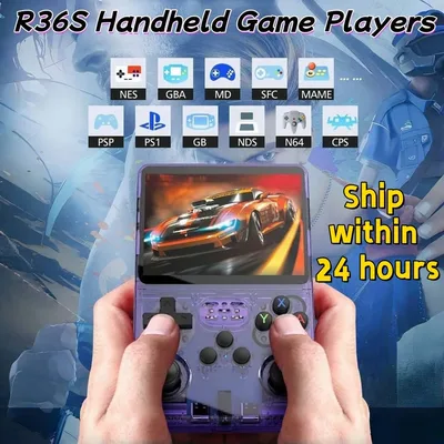 R36S 휴대용 게임기 20000+ 게임 포터블 게임 콘솔 64/128GB 레트로 게임 에뮬레이터 3.5인치 IPS 화면 도매 지원