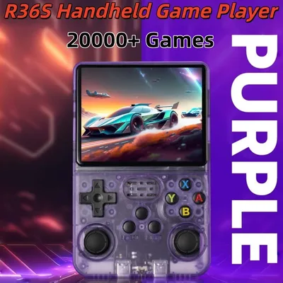 R36S 휴대용 게임기 GBA NDS PSP PS Xbox 20000+ 게임 에뮬레이터 64/128GB TF 카드 모든 게임 다운로드 생일 선물
