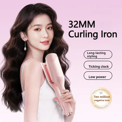 전문가용 컬링 아이론 헤어 크림퍼 웨이버 - 더블 배럴 웨이브 아이론 딥 웨이버 헤어 컬러 핫툴 (세라믹, 여성용)