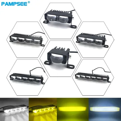 LED 헤드라이트 범퍼 라이트 LED 안개등 그릴 라이트 미니 운전 작업등 렌즈 자동차 오토바이 보조 조명 키트 9-36V