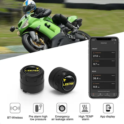 무선 타이어 압력 센서 모니터 시스템 오토바이 TPMS 외부 안드로이드/IOS 일반 블루투스 호환 4.0 5.0
