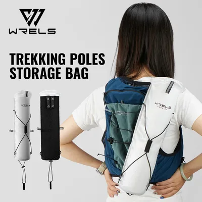 WRELS 트레킹 폴 캐리 백 경량 방수 가방 폴 하이킹 휴대용 보관 가방 조끼 백팩 지팡이 가방에 적합