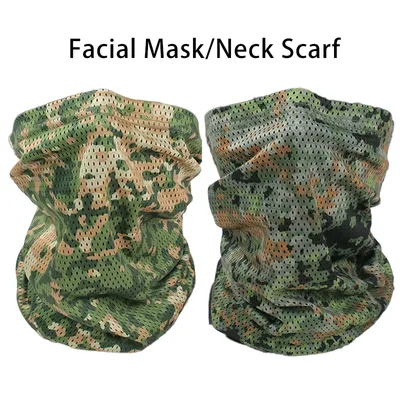 남성용 여름 경량 야외 사이클링 자외선 차단 얼굴 마스크 목 스카프 TACTICAL GEARS NFP-MULTI US4CES 카모 헌팅 스카프
