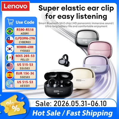 Choice Lenovo LE302 OWS 이어 클립 무선 이어폰 낮은 대기 시간 HD 통화 Bluetooth 헤드폰 HiFi 음악 스포츠 패션 버드