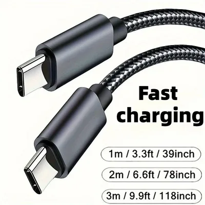 60W 고속 충전기 타입 C to 1M 2M 3M 케이블 PD 충전 데이터 아이폰 15 16 17 프로 맥스 샤오미 삼성 화웨이용