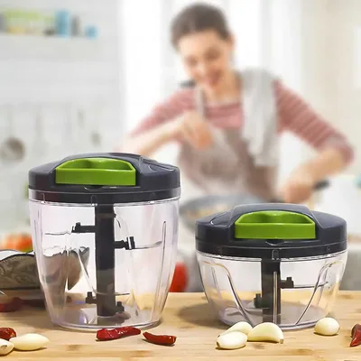 1Pcs 600ml/1000ml 수동 마늘 쵸퍼 식품 야채 고기 분쇄기 생강 과일 견과류 주방 푸드 프로세서