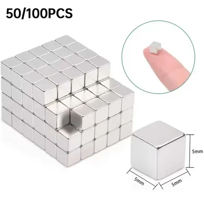 50/100개 소형 정사각형 자석 큐브 강력한 미니 냉장고 화이트보드 공예 프로젝트용 5x5x5mm 크기