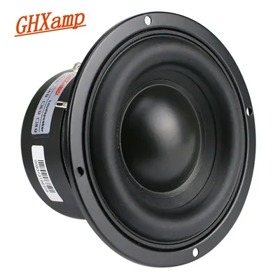 GHXAMP 4인치 우퍼 서브우퍼 스피커 유닛 4옴 40W 폴리머 캡 롱 스트로크 고무 컴퓨터 멀티미디어 스피커 업그레이드 1개